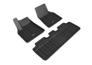 Tesla Model Y Floor Mats - Front and Rear - 3D MAXpider - Elitect - Black - `20-`21 Tesla Model Y Floor Mats - Front and Rear - 3D MAXpider - Elitect - Black - `20-`21